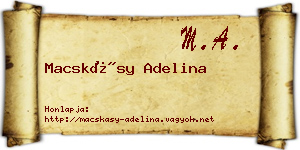 Macskásy Adelina névjegykártya